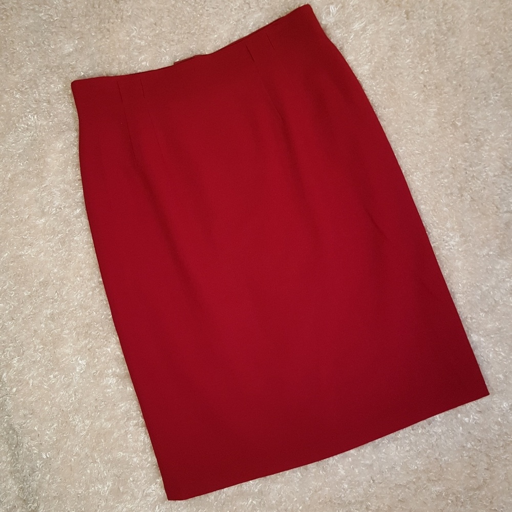 Talbots Red Wool Pencil Skirt - Picture 7 of 7